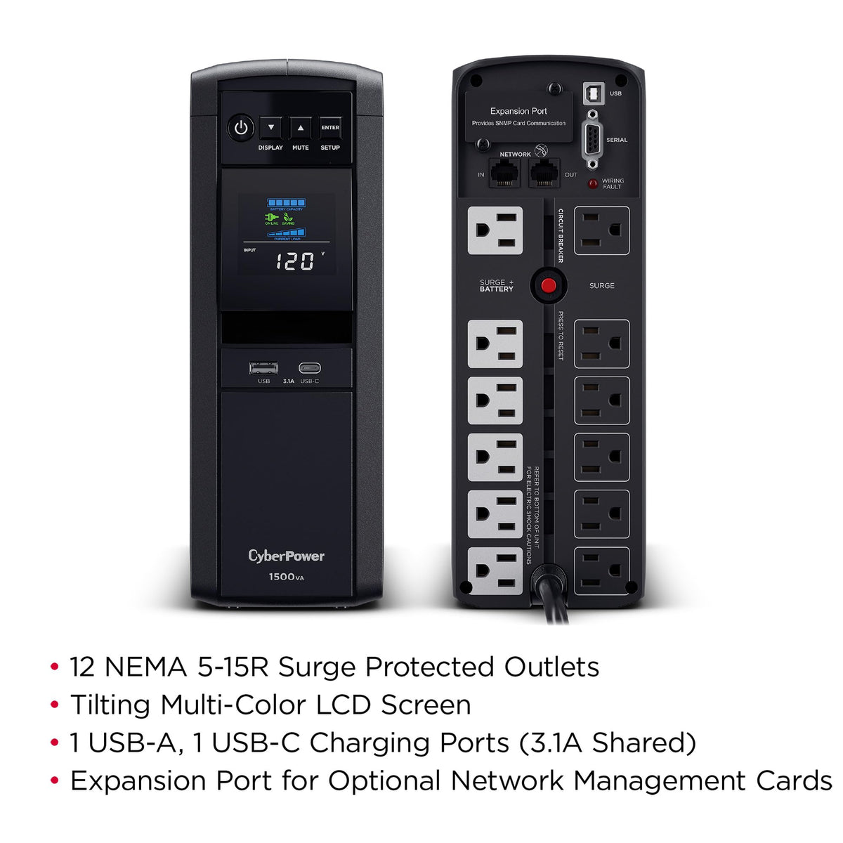 CyberPower CP1500PFCLCD PFC Sinewave UPS Battery Backup and Surge Protector