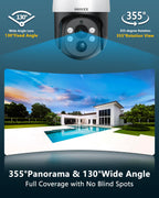 4K 8MP PoE PTZ Wired Security Camera System, Outdoor/Indoor