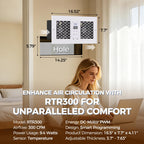 ALORAIR Built-in Heating & Cooling Room to Room Air Transfer Fan, 300 CFM