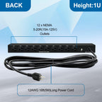 1U Horizontal PDU 19" Rack Mount Power Strip