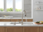 Delta Faucet Boyd Kitchen Faucet with Soap Dispenser, Kitchen Faucets with Pull Down Sprayer Brushed Nickel, Kitchen Sink Faucet with Magnetic Docking Spray Head, SpotShield Stainless 19893Z-SPSD-DST