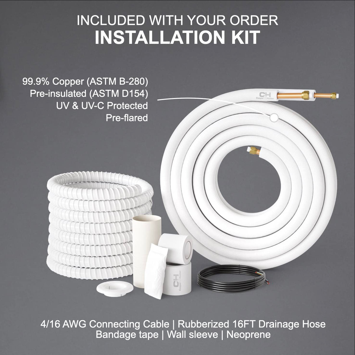 Cooper & Hunter 18,000 BTU 2-Zone Wall Mount Mini Split, 22.5 SEER, 230V