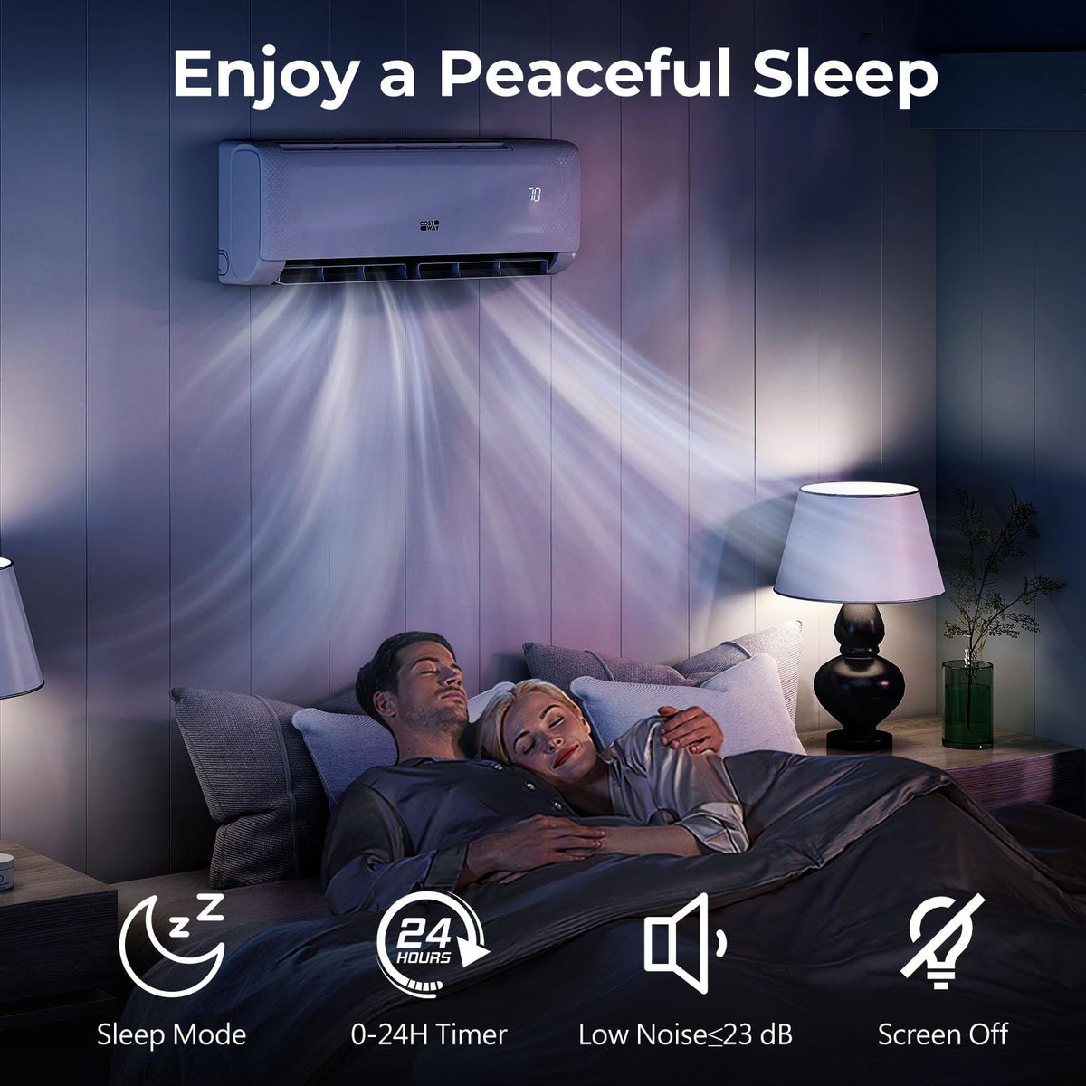 COSTWAY 9000 BTU Mini Split Air Conditioner, with Heat Pump