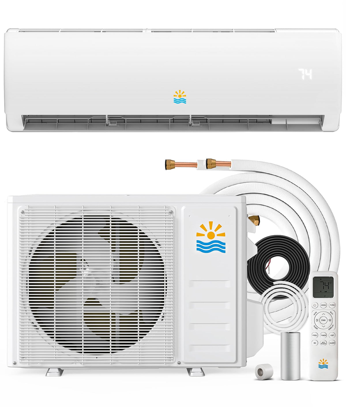 Mini Split AC/Heating System, 12000 BTU, 19 SEER2 115V/110V