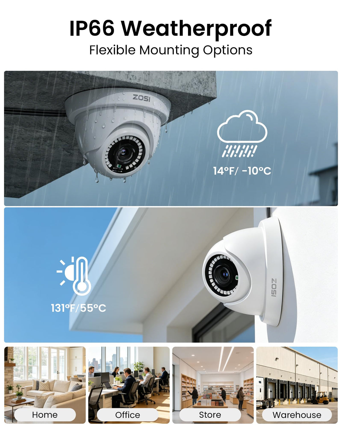 ZOSI 3K Lite 8CH H.265+ Home Security Camera System with AI Human/Vehicle Detection,Night Vision,5MP Lite 8 Channel CCTV DVR,4pcs 1080P 1920TVL 2MP Outdoor Indoor Surveillance Dome Cameras (No HDD)