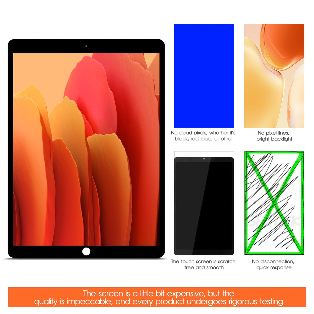 for iPad Pro 12.9 2015 Screen Replacement for iPad Pro 12.9 1st Gen LCD Display A1584 A1652 Screen Digitizer Touch Assembly Repair Parts + IC Connector PCB Flex Cable Black