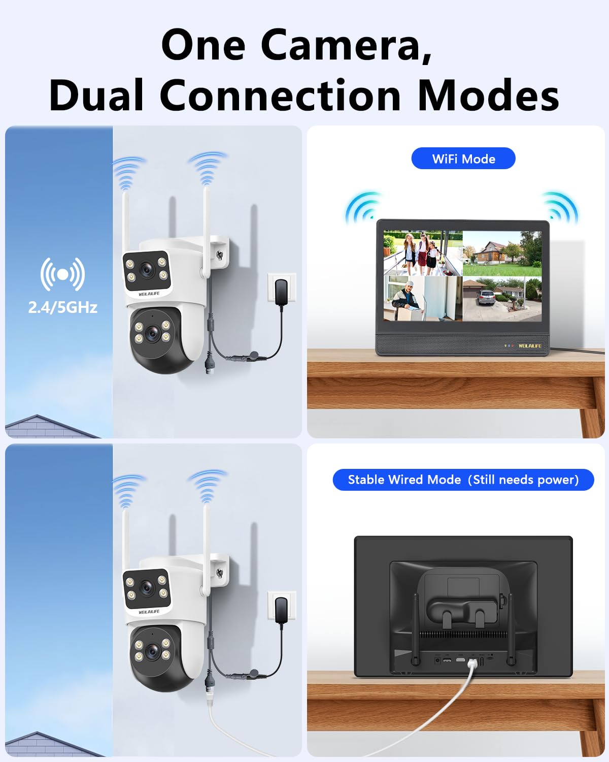 All-in-One Outdoor Wireless Security Camera System 4MP PTZ WiFi