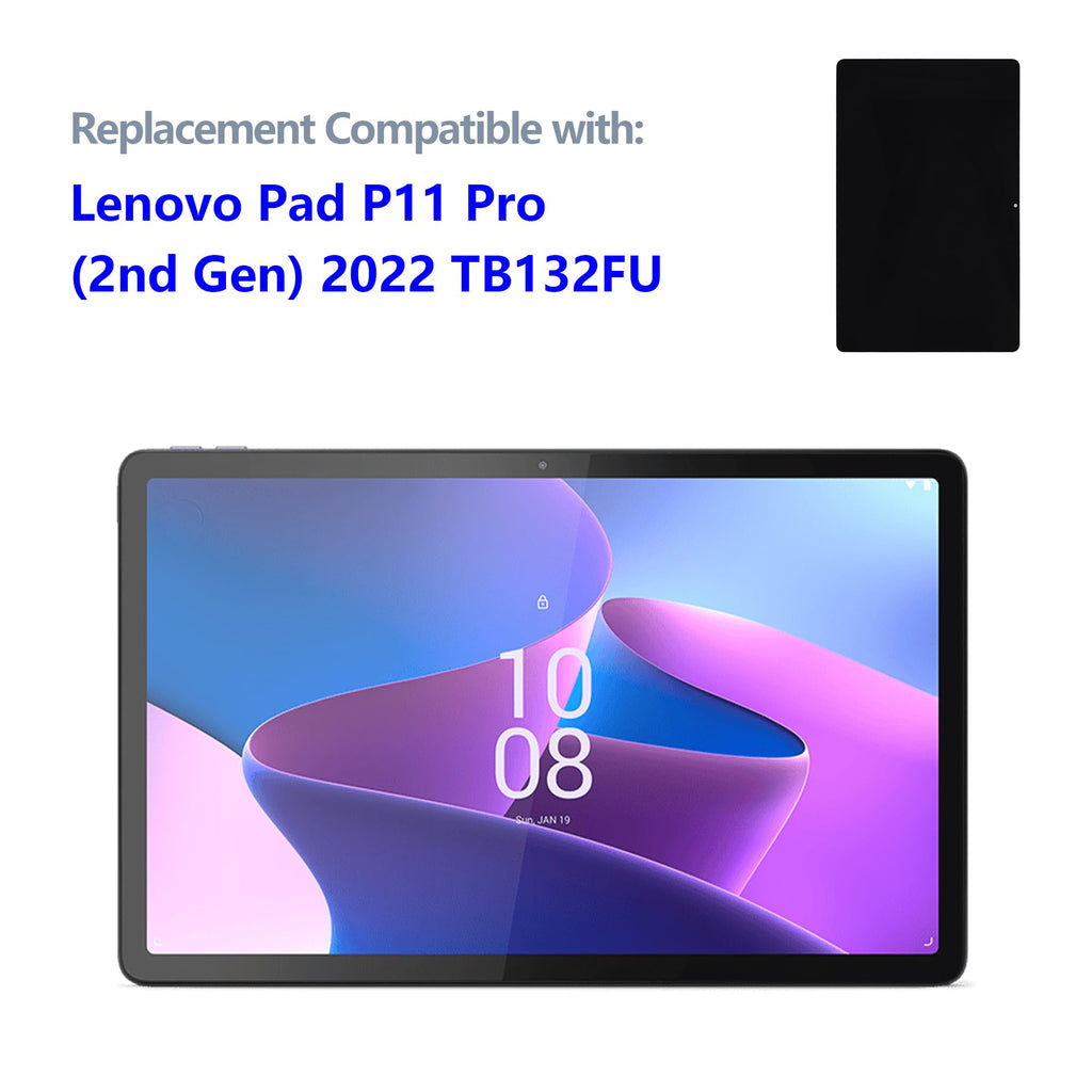 New LCD Display Compatible with Lenovo Tab P11 Pro (2nd Gen) 2022 TB132FU TB138FC [11.2"] Touch Screen Digitizer Assembly Replacement + Tools