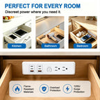 in-Drawer Outlet Kit with Retractable Arm, Integrated Safety Shutoff, PD30W