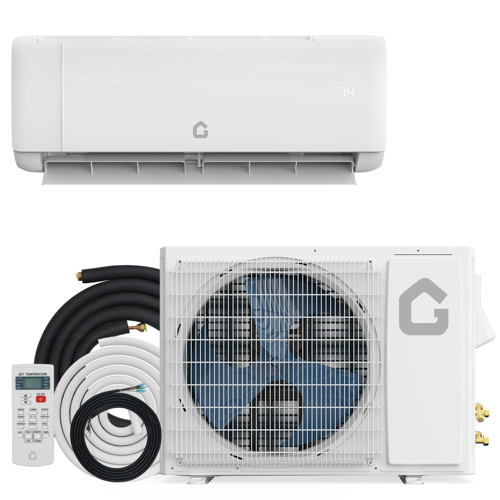 Garvee 9,000 BTU Mini Split Air Conditioner with Heat Pump, 18.5 SEER, Cools Up to 750 Sq. Ft, Energy Efficient Inverter AC with Installation Kit & Remote, Ductless AC Unit with Pre-Charged Condenser