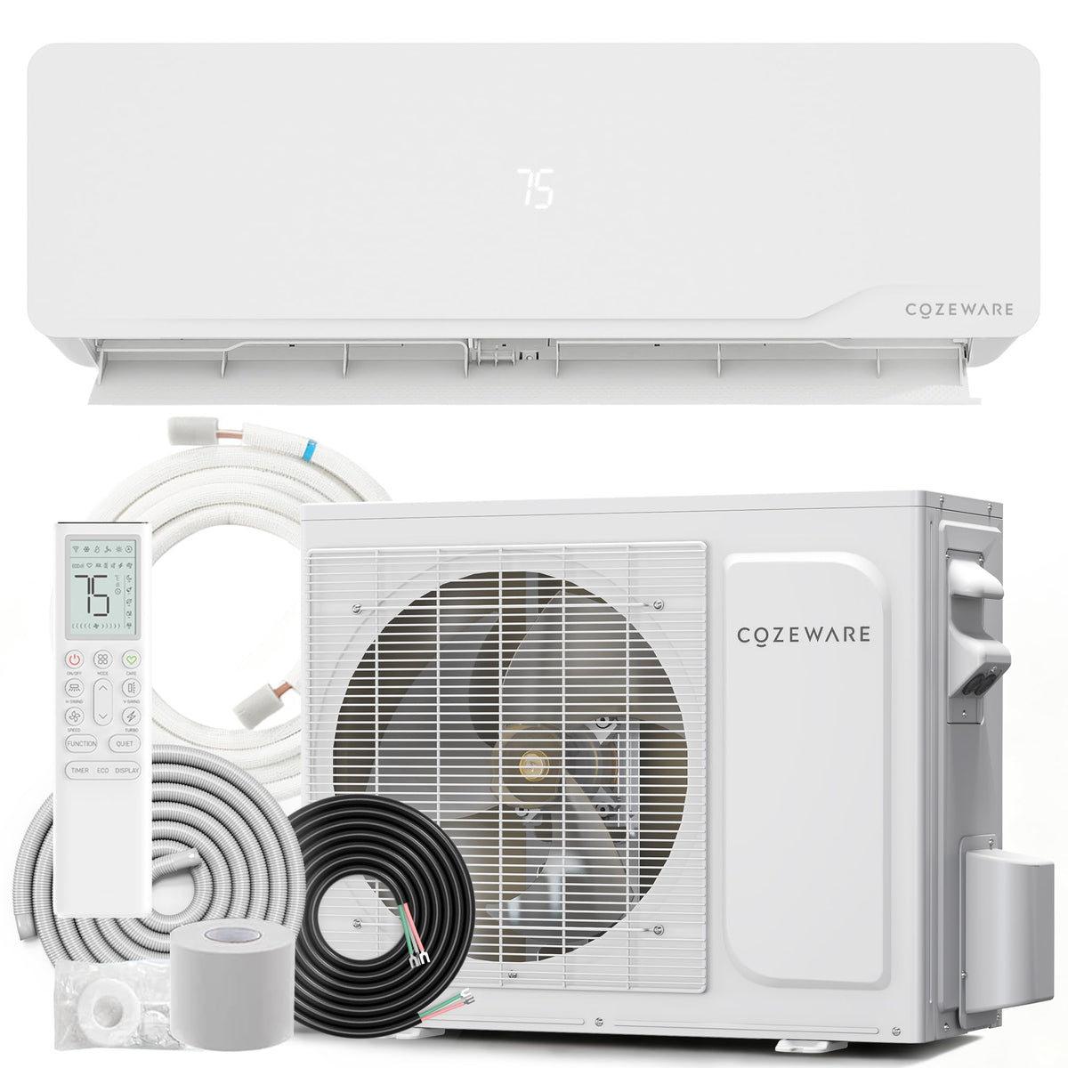 12000 BTU Mini Split AC/Heating System 115V 20 SEER2 Ductless