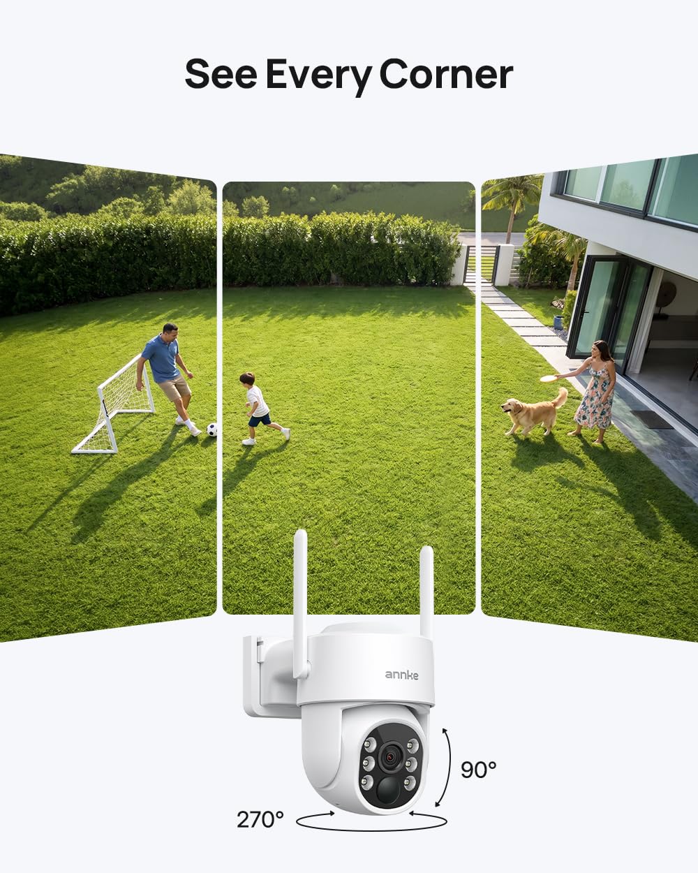 ANNKE Solar Wireless Outdoor Security Cameras, 4K NVR, 8-Cam Kit, 1TB HDD