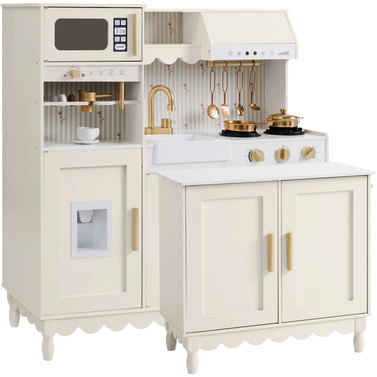 Best Choice Products Wooden Play Kitchen w/ Espresso Machine & Island