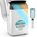 SereneLife 8000 BTU Portable Air Conditioner with Heat, Compact 4-in-1 Portable AC & Heater for Room Up to 350 Sq Ft with Dehumidifier & Fan Function, Remote Control, Window Mount Kit, 13" x 11" x 26"