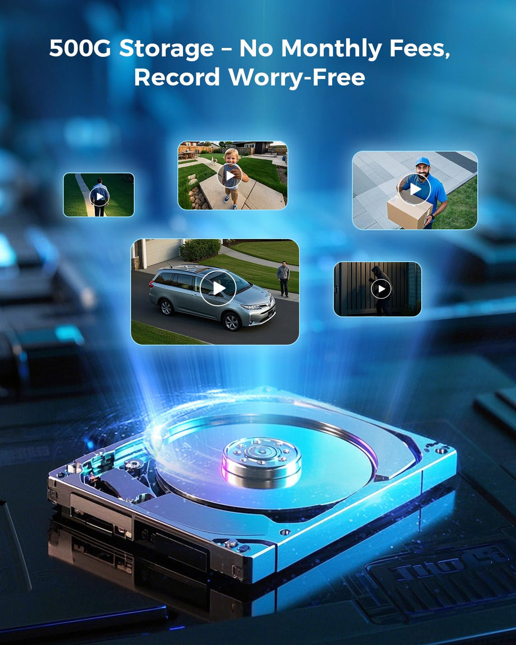 Hiseeu Security Camera, 4MP Solar Security Cameras Wireless Outdoor