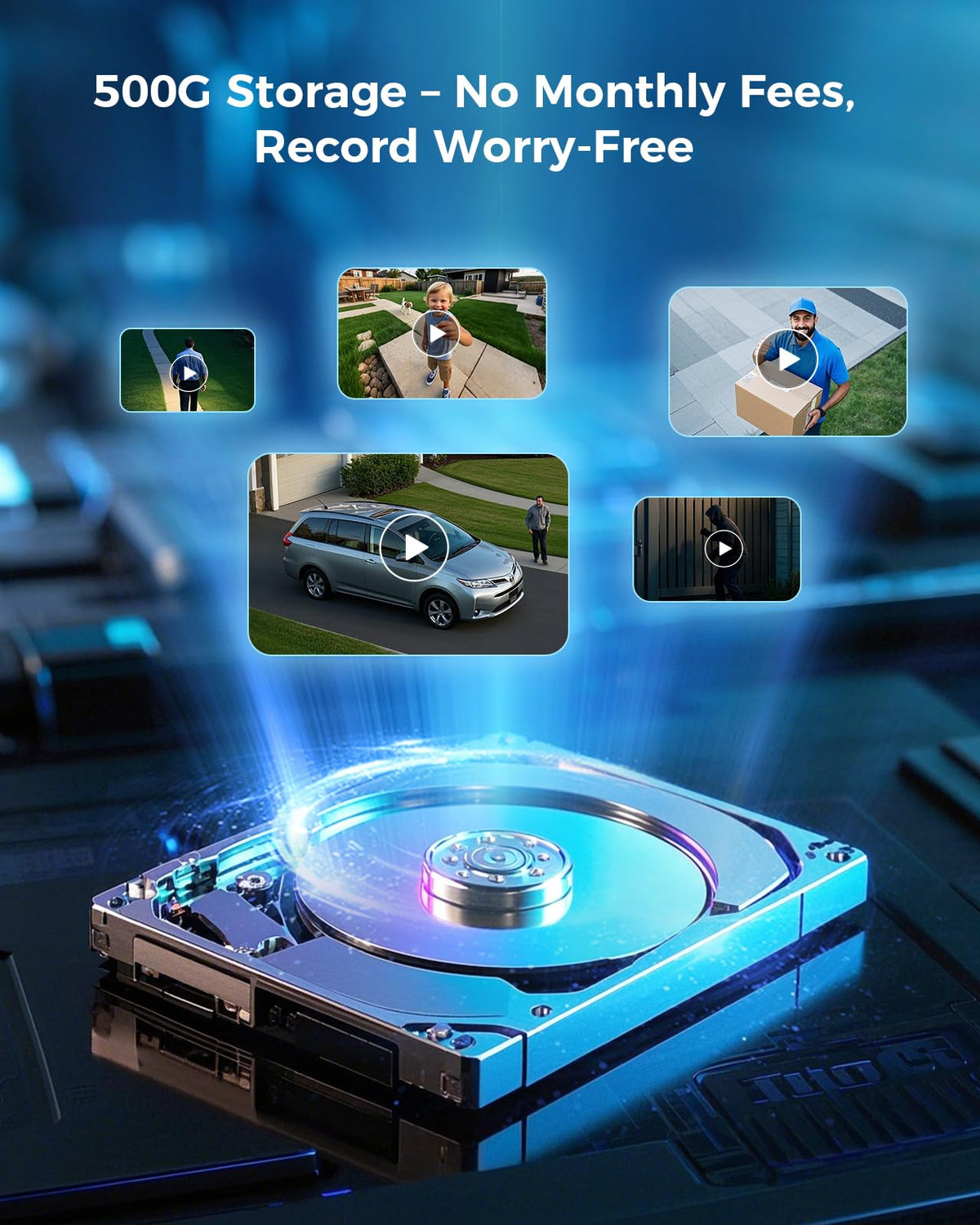 Hiseeu Security Camera, 4MP Solar Security Cameras Wireless Outdoor