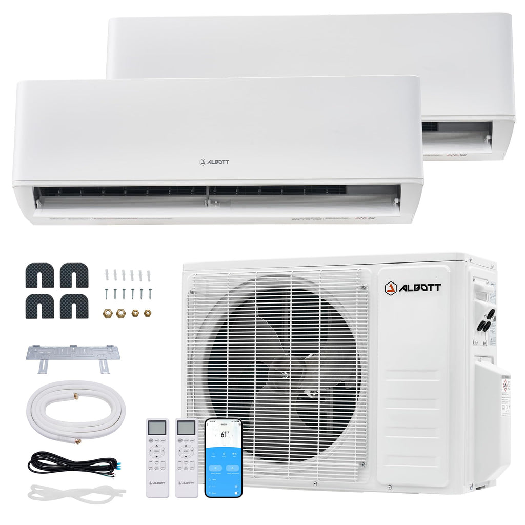 Albott 115V Mini Split Air Conditioner & Heat Pump, Wifi Enabled, 12000BTU