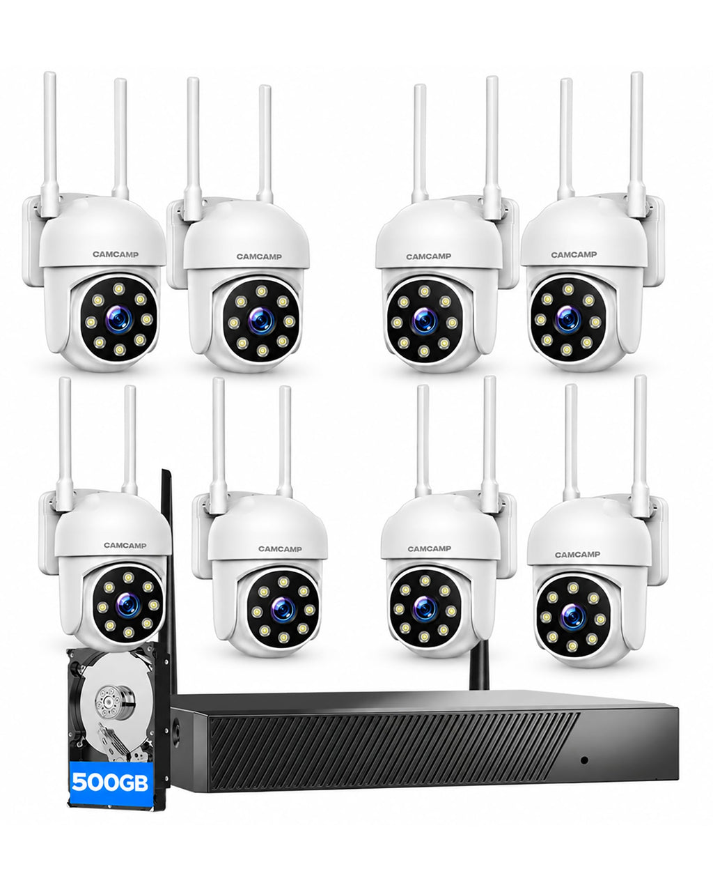 CAMCAMP Wireless Security Camera System 8 Security Cameras Wireless Outdoor