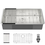 30 Inch Undermount Kitchen Sink Workstation Stainless Steel