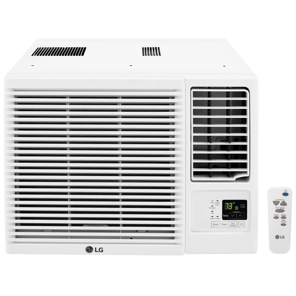 LG 7,600 BTU Window Air Conditioner with Heat, 115V, Cools 330 Sq.Ft. for Bedroom, Living Room, Apartment, with Remote, 2 Speeds, Slide In-Out Chassis, 24-hour Timer, White