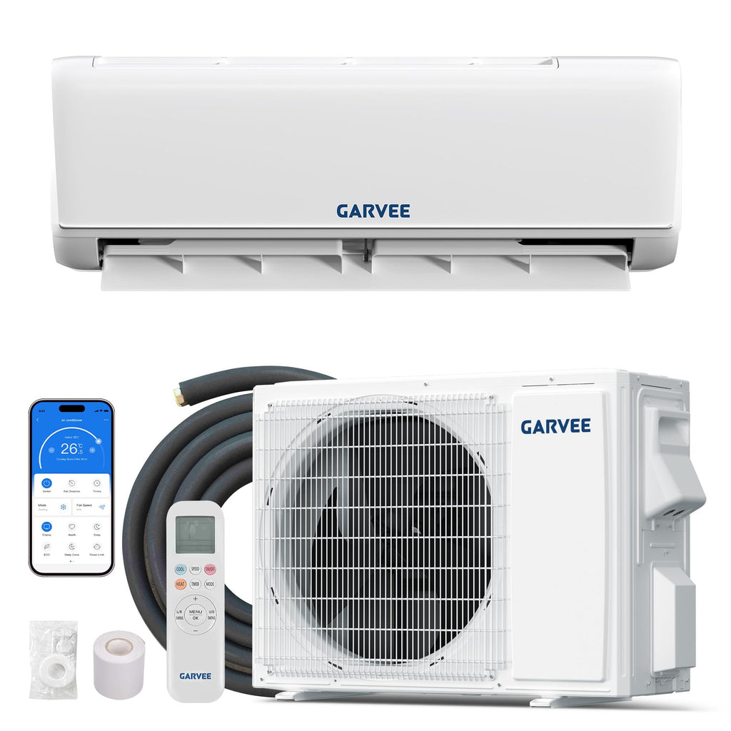 Garvee 12000 BTU 21 SEER2 Mini Split AC & Heat Pump, Air Coditioner with Energy-Star and Buit in WiFi, APP Control Compatible with Alexa, 208-230V, Cools Heat Room Up to 750 Sq.ft