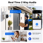 CAMCAMP Wireless Security Camera System with Monitor 8 Outdoor WiFi Cameras