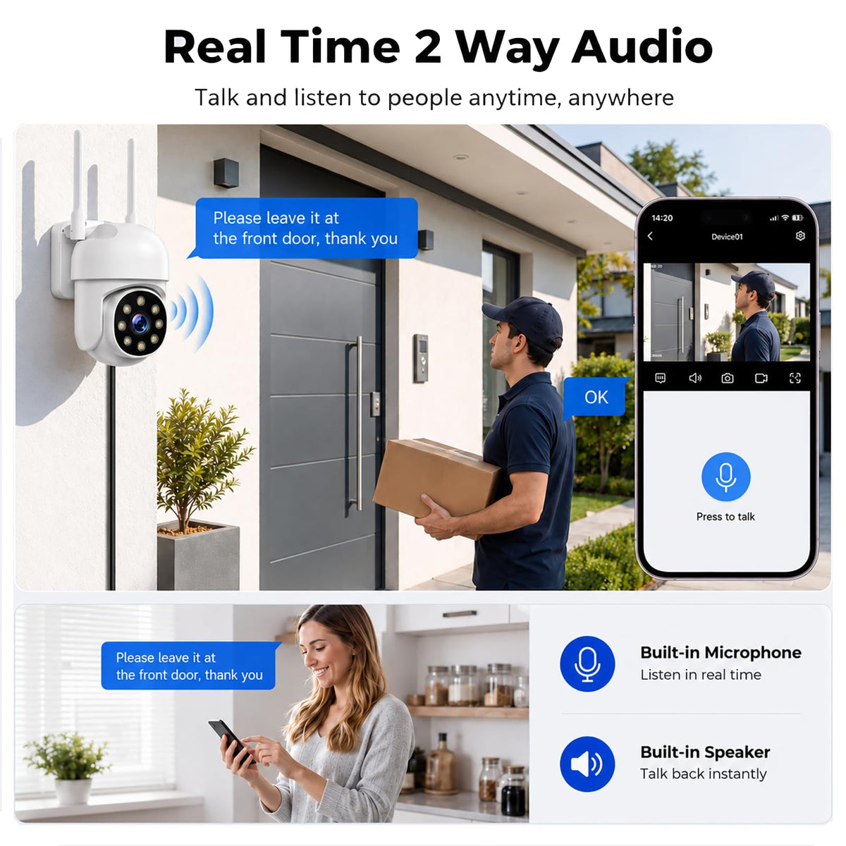 CAMCAMP Wireless Security Camera System with Monitor 8 Outdoor WiFi Cameras