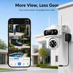 CAMCAMP Triple-Lens Wireless Security Camera System Outdoor with 12 Views