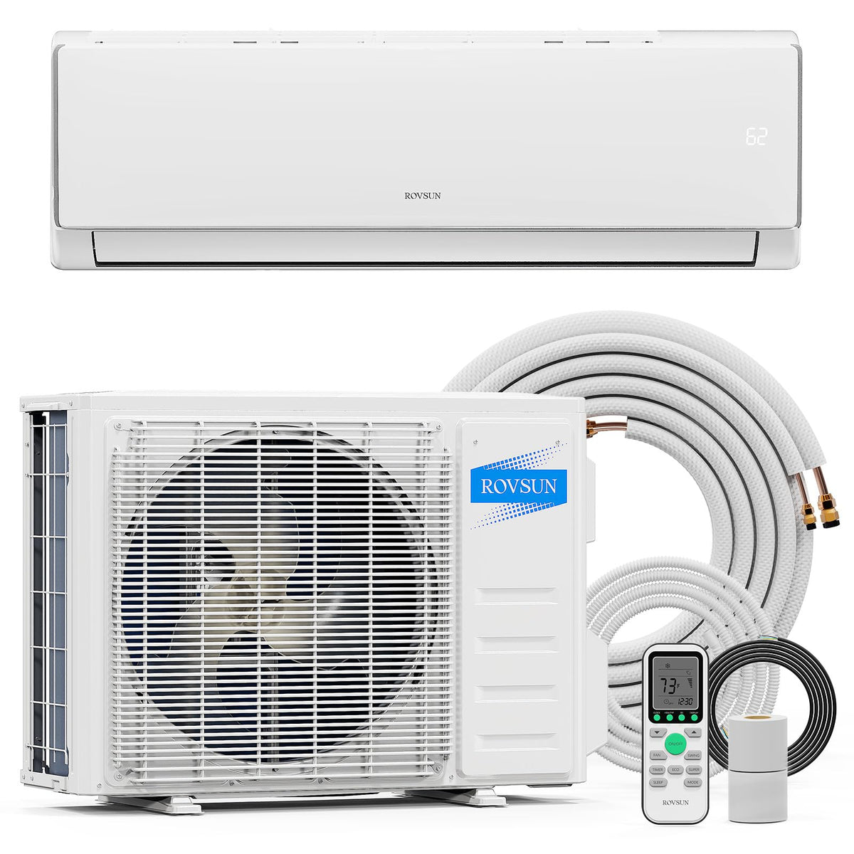 ROVSUN 11500 BTU Mini Split AC/Heating System, 17 SEER2 Inverter Heat Pump