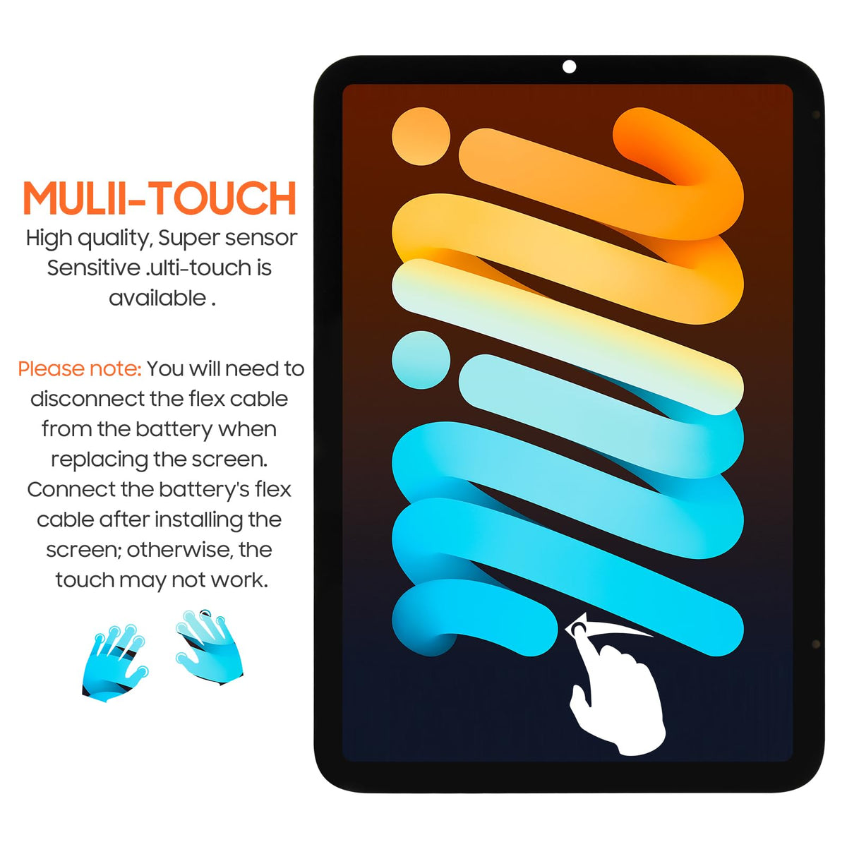 Screen Replacement for iPad mini 6 2021 A2567 A2568 A2569 8.3“,for iPad mini 6th Gen 2021 LCD Display Touch Screen Digitizer Full Assembly,with Tools