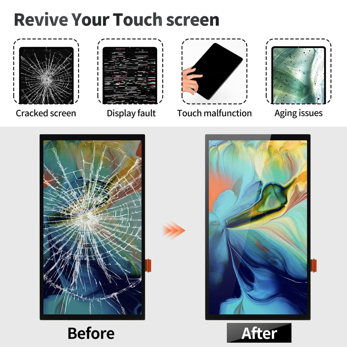 for Switch OLED Screen 2021 for Switch OLED Digitizer LCD for Nintendo Switch OLED Screen Replacement Touch Display Assembly Kits 7" Black
