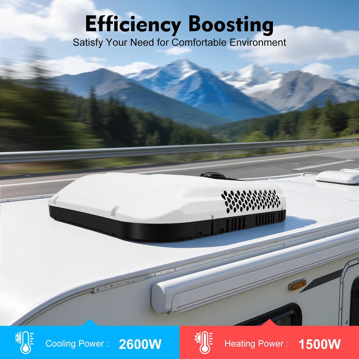 RV Air Conditioner, 12V 10000 BTU Rooftop Air Conditioner for RVs, Trucks, Vans, Campers, Tractor, Scroll Compressor, Low Noise 50dB, Remote Control, Rv Ac Unitfor Truck Camper Excavator