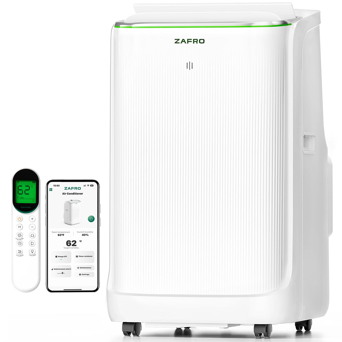 ZAFRO Smart Inverter Portable Air Conditioners, 14000 BTU (10000 BTU SACC)