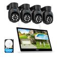 Hiseeu 5MP Wireless Security Camera System with 14" LCD Monitor