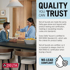 Delta Almari Matte Black Kitchen Faucet with Pull-Out Sprayer, Modern Single Hole Kitchen Sink Faucet, Single Handle, Matte Black 16943-BL-DST