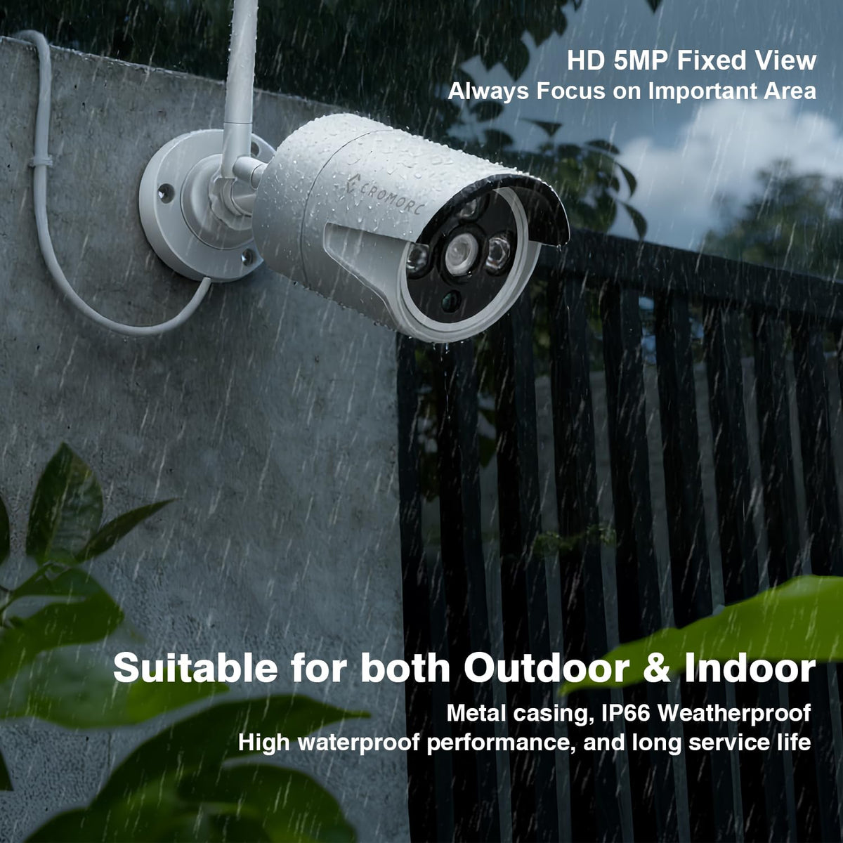 5MP Wireless Security Camera System, Wired Plug-in Powered, 1TB HDD