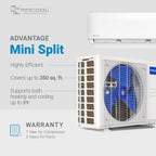 MRCOOL 9000 BTU 115V Ductless Inverter Mini Split Air Conditioner & Heat Pump System, 4th Gen Advantage Series - Wall-Mounted AC Unit w/Heating and Cooling for Home, Office & Commercial Space
