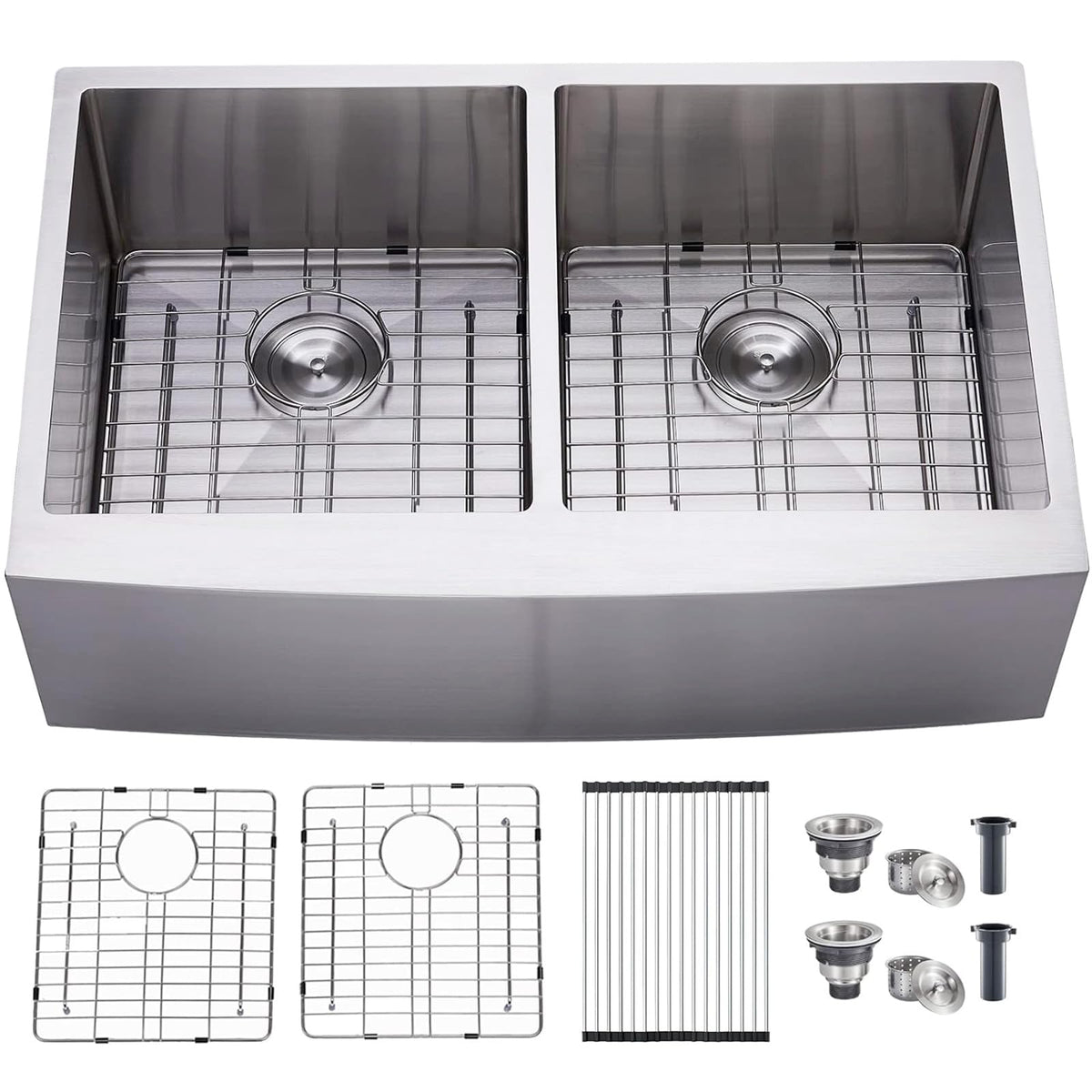 33x22 Black Drop In Kitchen Sink, 33 Inch All In One Topmount Gunmetal Black Stainless Steel Single Bowl Overmount Double Ledges Workstation Sink with Accessories