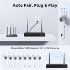 CAMCAMP Home Security Camera System Wireless Outdoor WiFi 5G 24/7 Recording