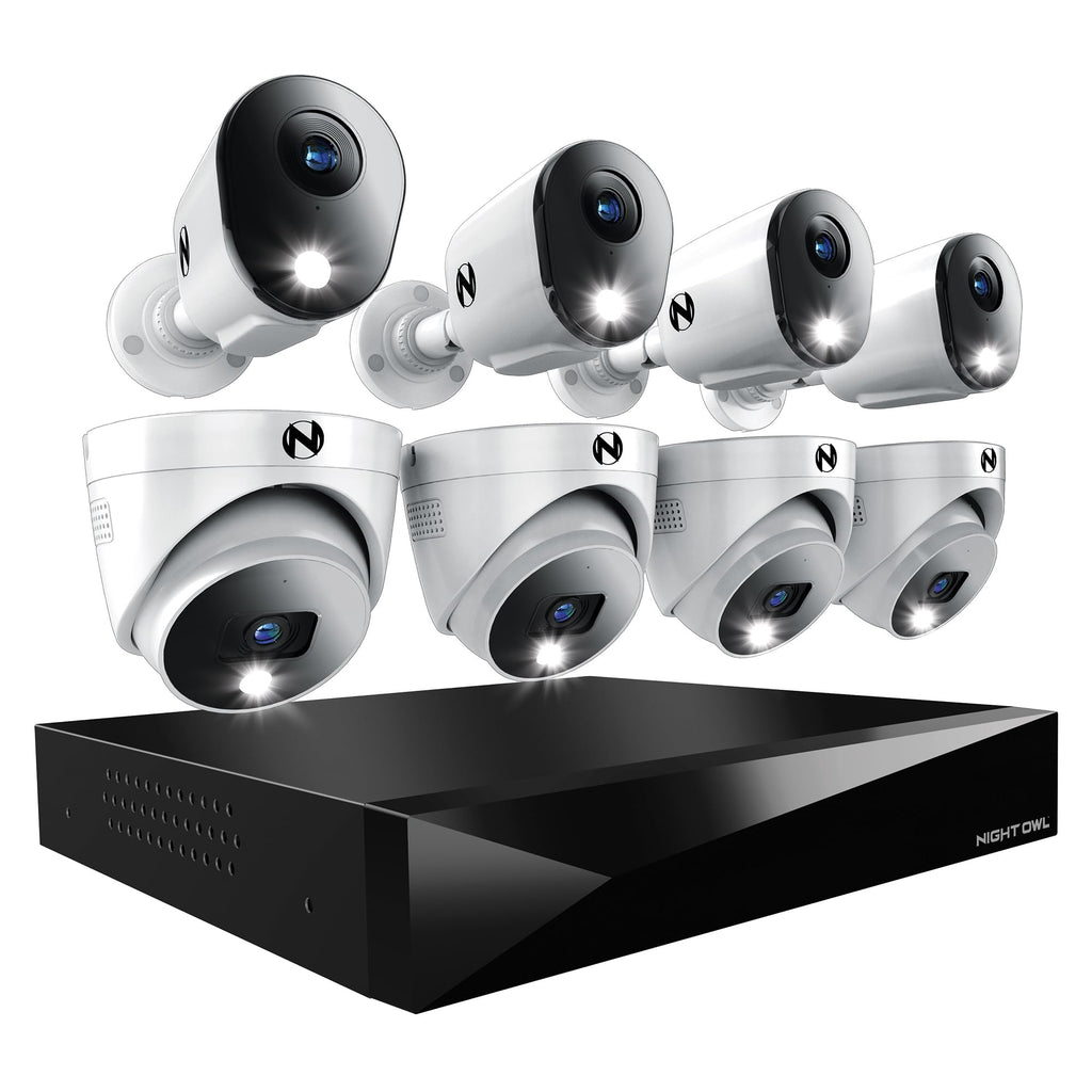 Night Owl 12-Ch Wired DVR System, 8 2K Cams, 2TB HDD, 2-Way Audio