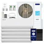DELLA 55K BTU 5 Zone Mini Split AC (3x9K+2x18K), 22.5 SEER2, for 3200 Sq Ft