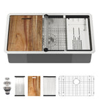 30 Inch Undermount Kitchen Sink Workstation Stainless Steel