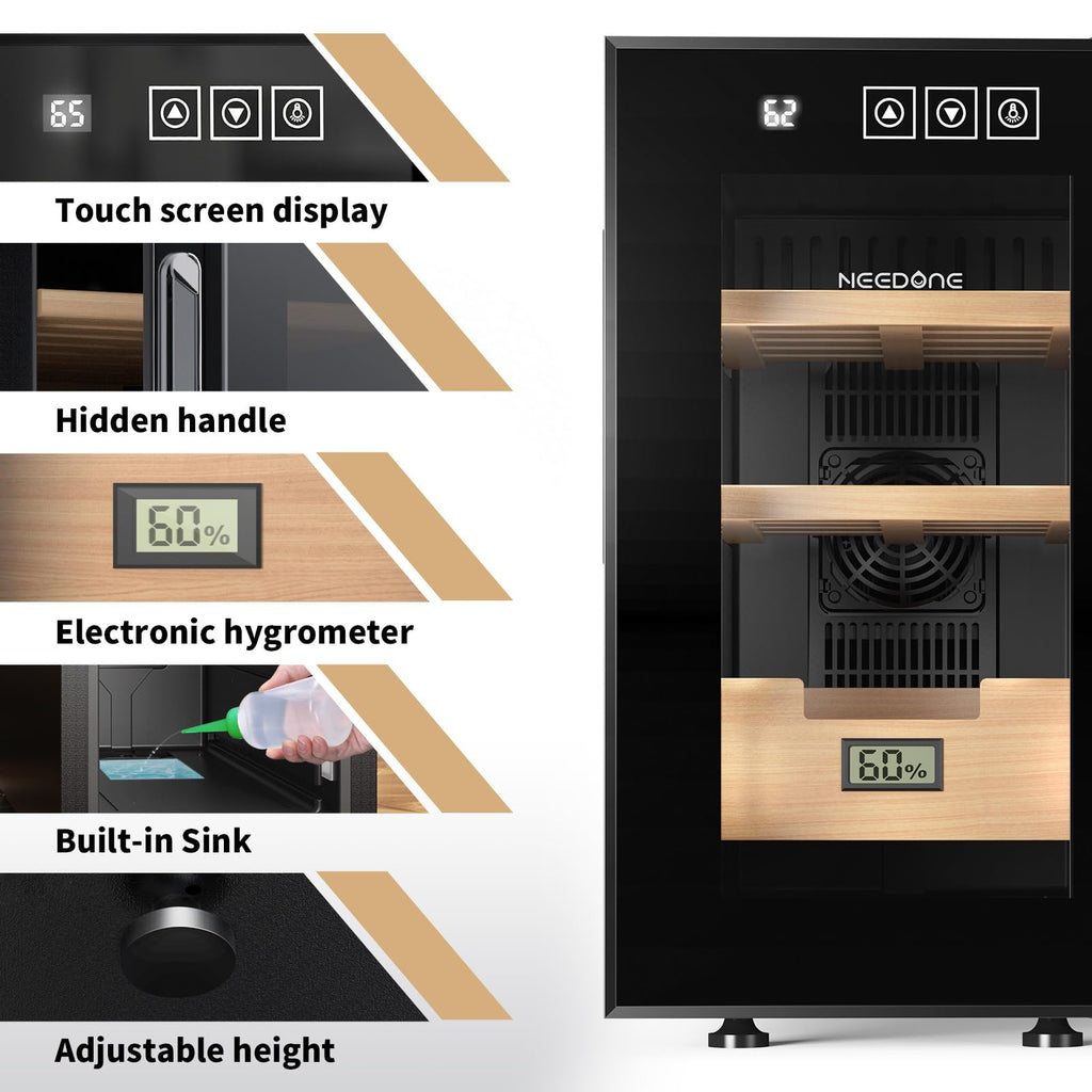 NEEDONE Electric Cigar Humidor 23L with Heating and Cooling Control System
