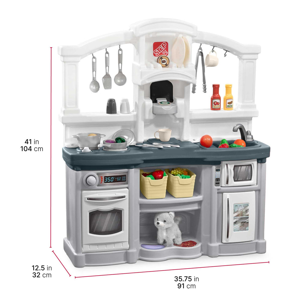 Step2 Fun with Friends Kids Kitchen Playset, Lights & Sounds, Gray