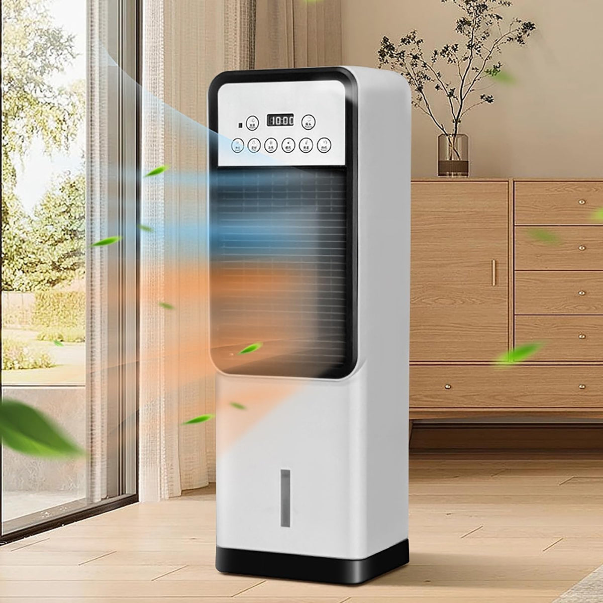 Evaporative Air Cooler, Portable Cooling and Heating Air Conditioners Heating Syste, Cooling Fan/Space Heater, Comes with a Remote Control for Timed Wide-Angle Airflow