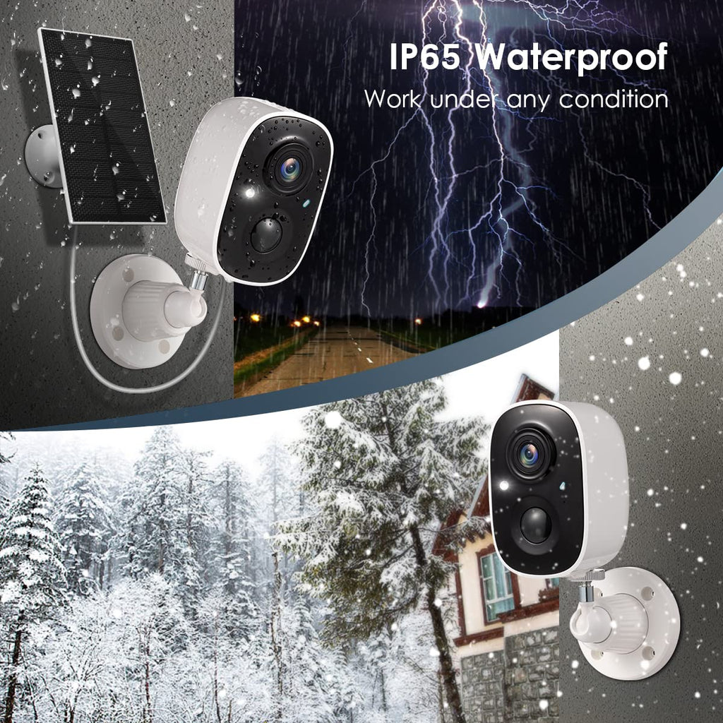 GMK 4 Pack Solar Camera System, Security Cameras Wireless Outdoor, 2K Video