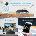 OOSSXX 4K POE Wired Home Security Camera System, 8 Wired 4K Bullet Cameras