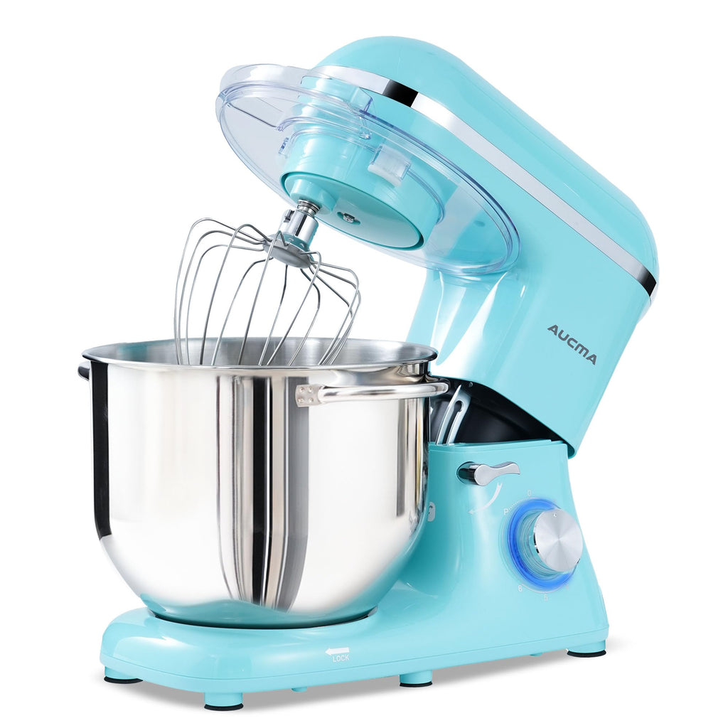 Aucma Stand Mixer,8QT 900W Tilt-Head Food Mixer, Kitchen Electric Mixer with Dough Hook, Wire Whip & Beater (Gray, 8QT)