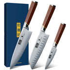 HOSHANHO 7 PCS Kitchen Knife Set, Sharp Japanese Magnetic Knife Block Set