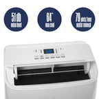 Westinghouse 14,000 BTU Air Conditioner with Heat Mode, Cools 700 sq. ft., WiFi Enabled, Remote Controlled, Dehumidifier, 3-Speed Fan, Programmable Timer, Window Kit